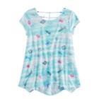 Girls 7-16 & Plus Size So&reg; Cage-back Printed Legging Tee, Size: 10, Light Blue
