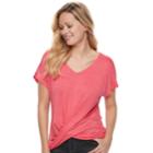 Women's Apt. 9&reg; Twist Front Tee, Size: Xxl, Med Pink
