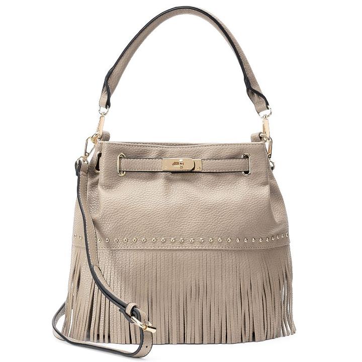 Mellow World Lorraine Fringe Bucket Bag, Women's, Pink