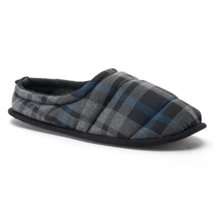 Men's Urban Pipeline&reg; Plaid Slippers, Size: Medium, Blue (navy)