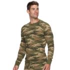 Big & Tall Croft & Barrow&reg; Classic-fit Camo Thermal Crewneck Tee, Men's, Size: 2xlt, Dark Green