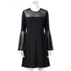 Women's Msk Glitter Illusion A-line Dress, Size: Medium, Black