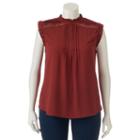 Juniors' Plus Size Heartsoul Ruffle Mockneck Top, Teens, Size: 1xl, Dark Red