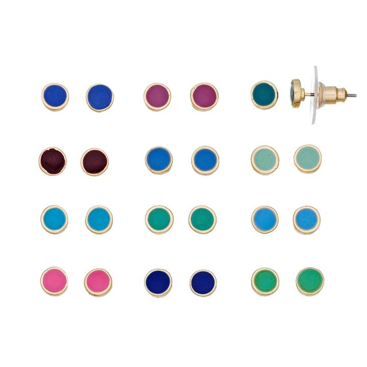 Lc Lauren Conrad Bezel Stud Earring Set, Women's, Multicolor
