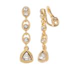 Napier Simulated Crystal Linear Drop Clip-on Earrings, Women's, Gold