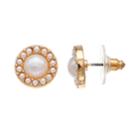 Lc Lauren Conrad Simulated Pearl Halo Nickel Free Button Stud Earrings, Women's, White