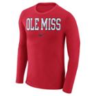 Men's Nike Ole Miss Rebels Marled Long-sleeve Dri-fit Tee, Size: Xl, Red