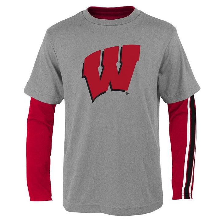 Boys 8-20 Wisconsin Badgers Squad Tee Set, Boy's, Size: Xl(18/20), Red