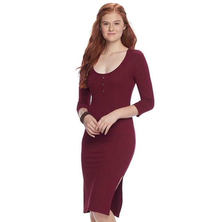 Juniors' About A Girl Solid Midi Dress, Size: Xl, Purple Oth