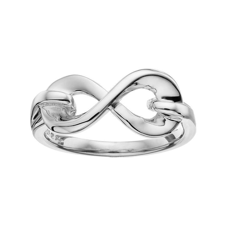 She Sterling Silver Infinity Ring, Women's, Size: 5, Grey