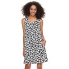 Women's Nina Leonard Print Trapeze Dress, Size: Small, Oxford