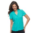 Women's Dana Buchman Trapunto Shirt, Size: Xl, Turquoise/blue (turq/aqua)