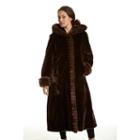 Women's Excelled Hooded Faux-fur Walker Jacket, Size: Large, Brown
