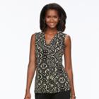 Women's Dana Buchman Pleated V-neck Tank, Size: Large, Brt Yellow