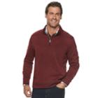 Men's Sonoma Goods For Life&trade; Modern-fit Sweater Fleece Quarter-zip Pullover, Size: Medium, Dark Red