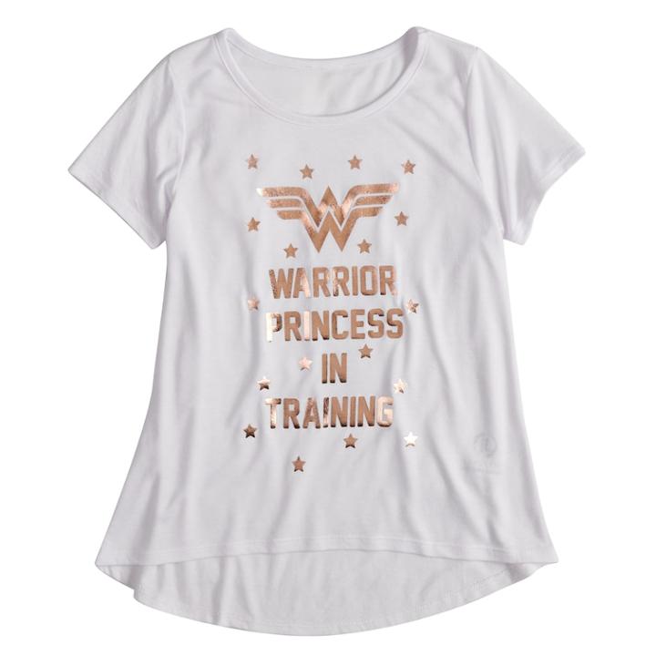 Girls 7-16 Dc Comics Wonder Woman Warrior Princess In Training Graphic Tee, Size: Medium, White