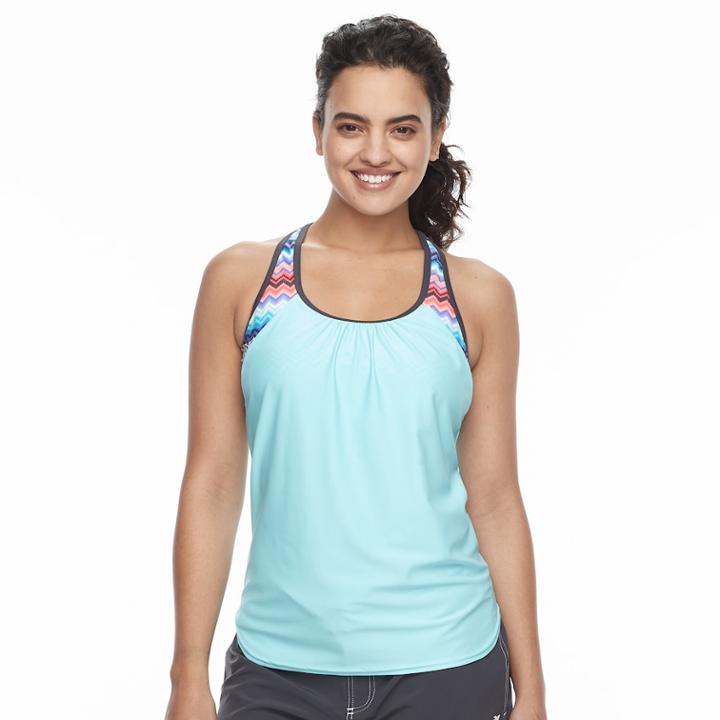 Women's Zeroxposur 2-in-1 Racerback Tankini Top, Size: 6, Green
