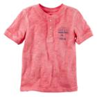 Boys 4-8 Carter's Chest Graphic Henley Tee, Boy's, Size: 5, Pink