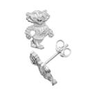 Dayna U Wisconsin Badgers Sterling Silver Logo Stud Earrings, Women's, Grey