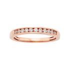 14k Rose Gold 1/4 Carat T.w. Igl Certified Diamond Anniversary Ring, Women's, Size: 7, White