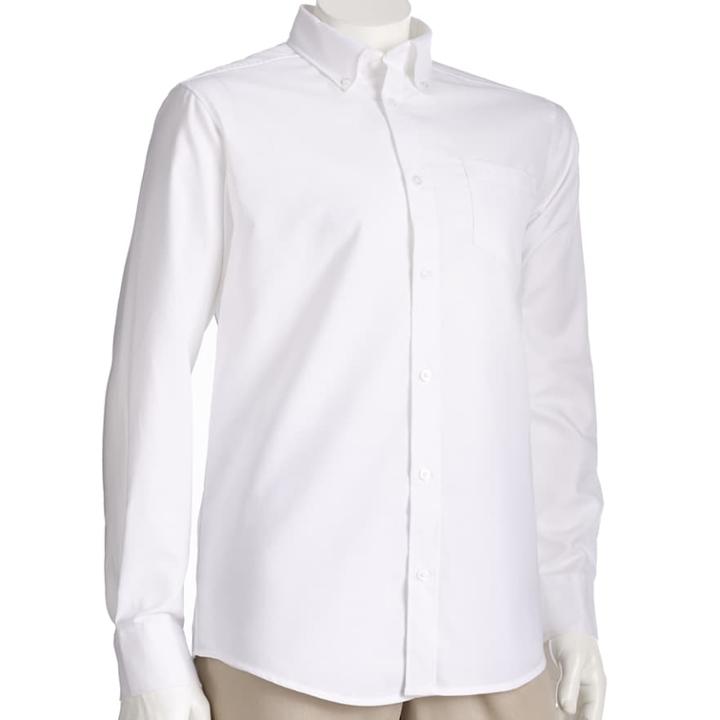 Men's Lee School Uniform Slim-fit Oxford Button-down Shirt, Size: Large, White