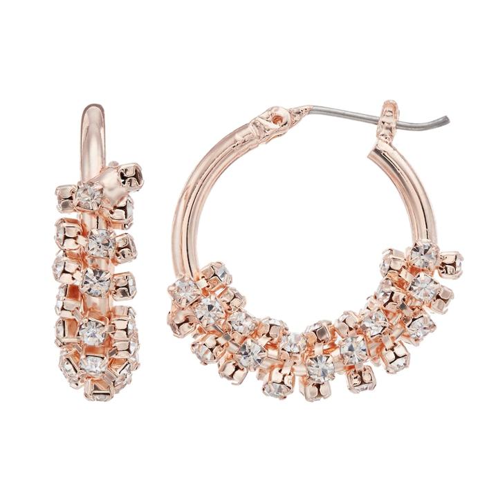 Simply Vera Vera Wang Simulated Crystal Hoop Earrings, Women's, Pink