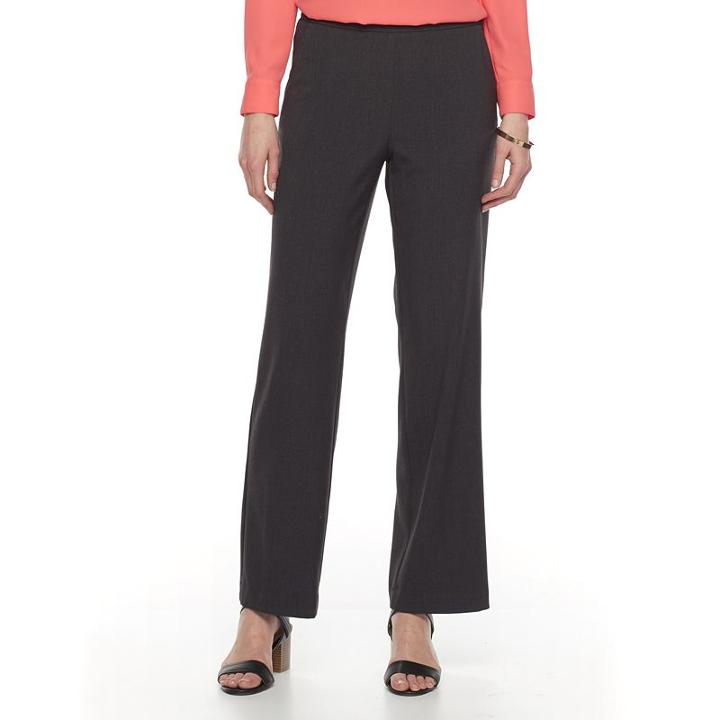 Women's Dana Buchman Bi-stretch Pull On Pants, Size: 8, Grey (charcoal)