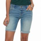 Petite Apt. 9&reg; Rolled Jean Bermuda Shorts, Women's, Size: 6 Petite, Blue