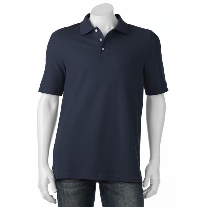 Men's Croft & Barrow&reg; Pique Performance Polo, Size: Medium, Dark Blue