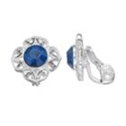 Napier Silver Plated Glass Stone Clip-on Earrings, Women's, Blue