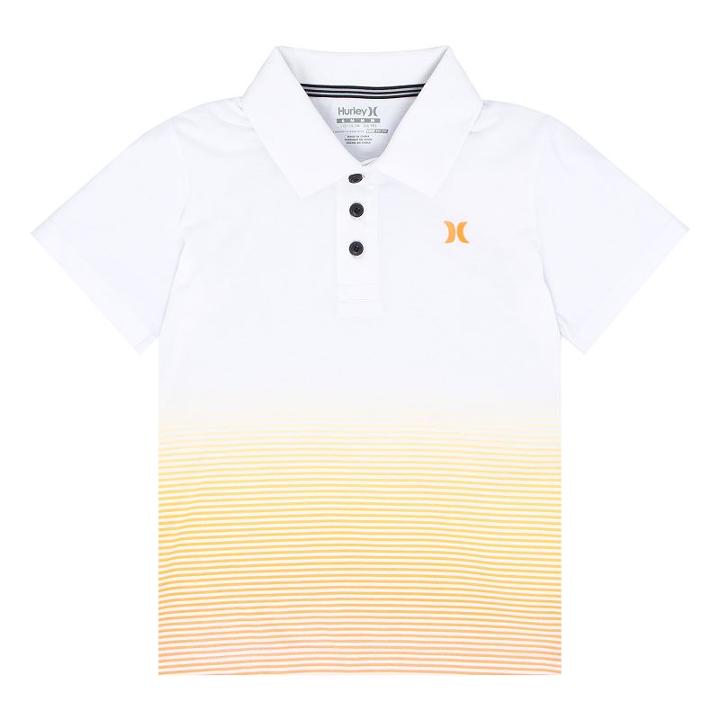 Boys 4-7 Hurley Dri-fit Ombre Striped Polo, Size: 4, White