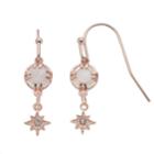 Lc Lauren Conrad Crackle Stone Starburst Nickel Free Linear Earrings, Women's, White