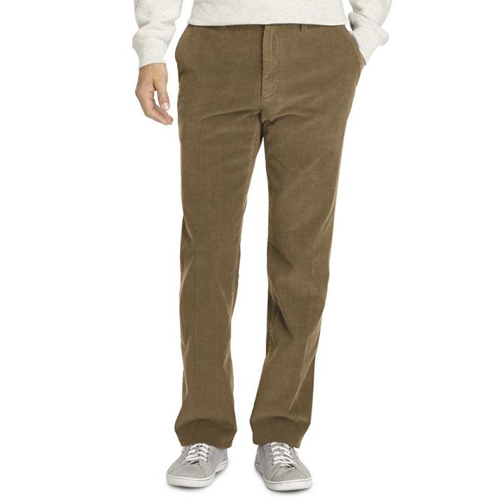 Men's Izod Classic-fit Tailgate Flat-front Corduroy Pants, Size: 38x34, Drk Yellow