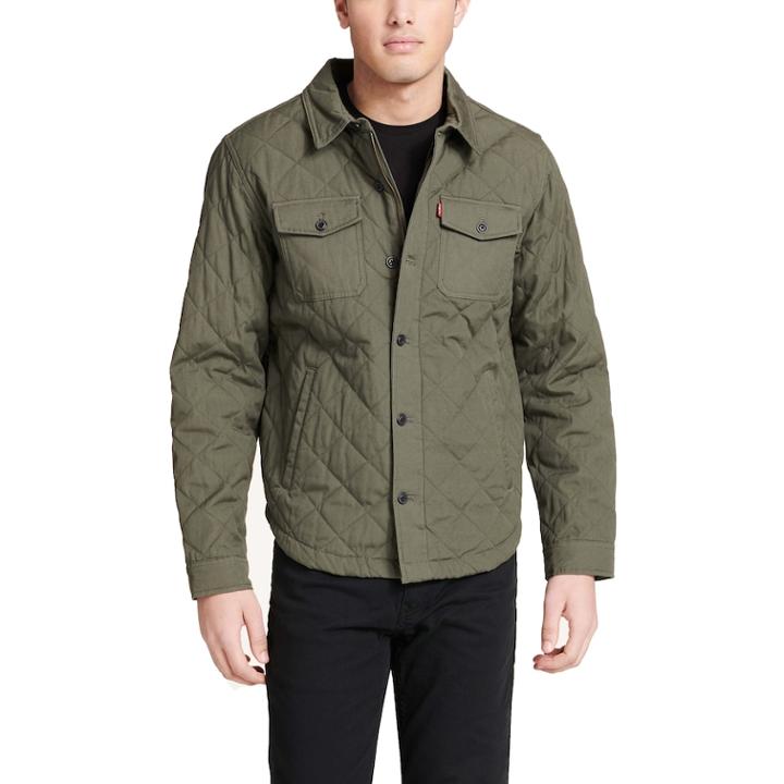Men's Levi's&reg; Diamond Quilted Shirt Jacket, Size: Medium, Green