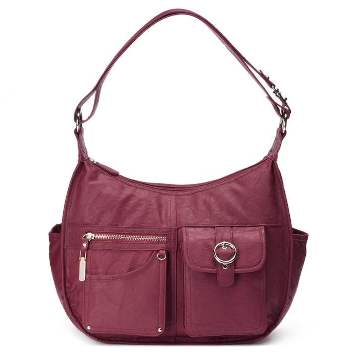 Rosetti Riveting Seams Convertible Hobo Bag, Women's, Dark Red
