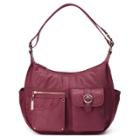 Rosetti Riveting Seams Convertible Hobo Bag, Women's, Dark Red