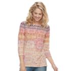 Women's' Sonoma Goods For Life&trade; 2-button Printed Tee, Size: Small, Med Orange