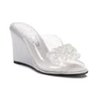 New York Transit Look Alive Women's Wedge Sandals, Size: 7 Wide, White