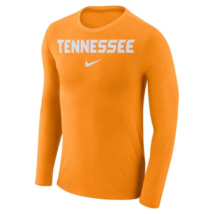 Men's Nike Tennessee Volunteers Marled Long-sleeve Dri-fit Tee, Size: Xxl, Orange