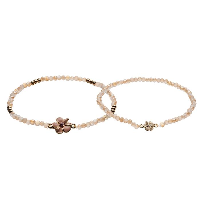 Lc Lauren Conrad Floral Beaded Stretch Bracelet Set, Women's, Pink