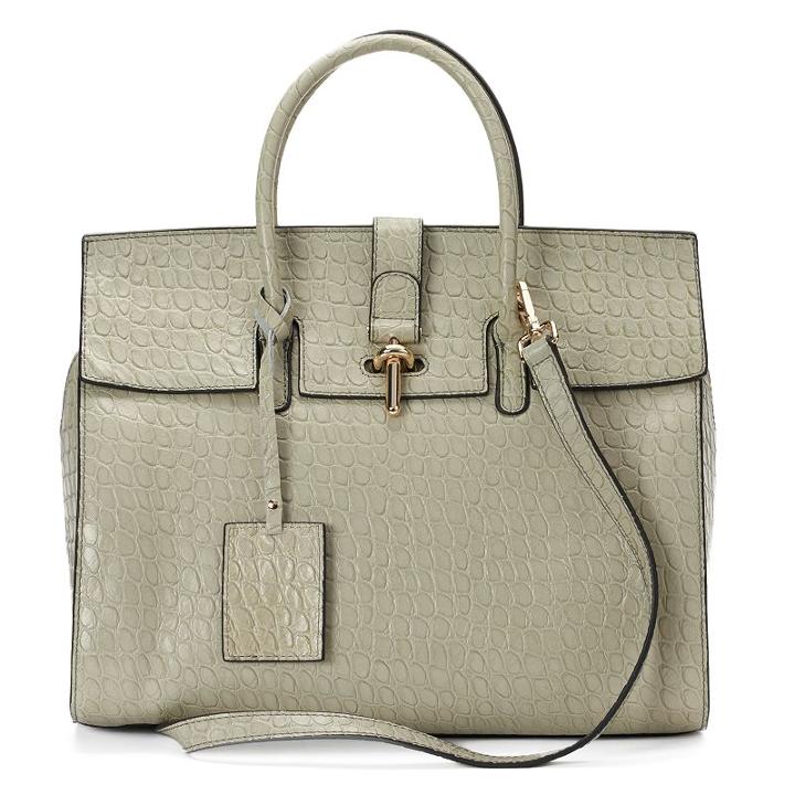 Donna Bella Glanna Embossed Convertible Large Satchel, Women's, Grey