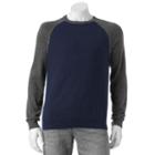 Big & Tall Sonoma Goods For Life&reg; Classic-fit Colorblock Fine Gauge Crewneck Sweater, Men's, Size: 4xb, Dark Blue