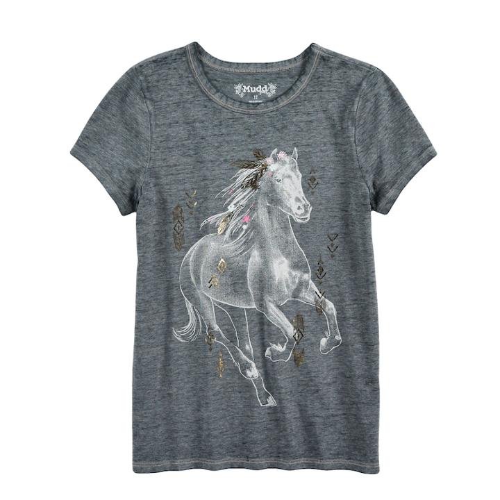 Girls 7-16 & Plus Size Mudd&reg; Graphic Tee, Size: 7-8, Light Grey