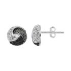 Silver Luxuries Crystal & Marcasite Swirl Stud Earrings, Women's, Grey