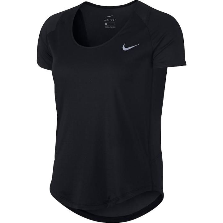 Women's Nike Dry Short Sleeve Running Top, Size: Medium, Grey (charcoal)