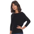 Women's Jennifer Lopez Ribbed Dolman Sweater, Size: Xxl, Black