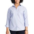 Plus Size Chaps Non-iron Striped Button-down Shirt, Women's, Size: 2xl, Blue