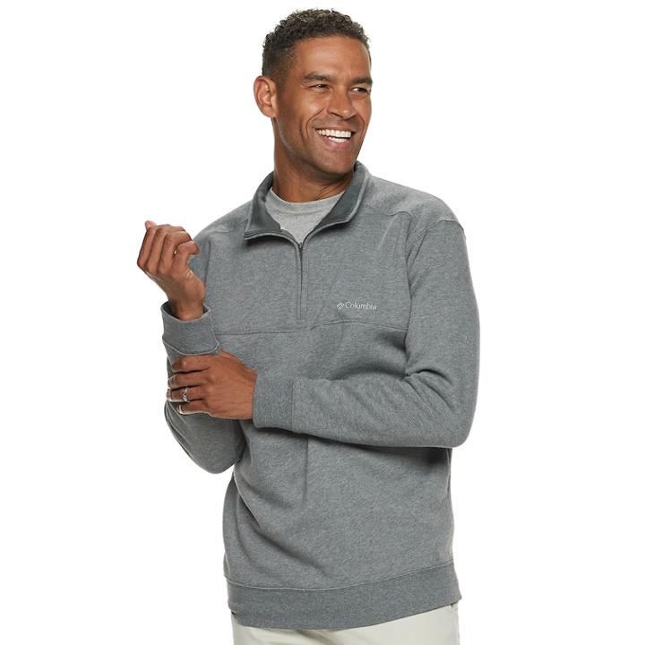 Men's Columbia Deschutes Rapids Fleece Quarter-zip Pullover, Size: Large, Med Grey