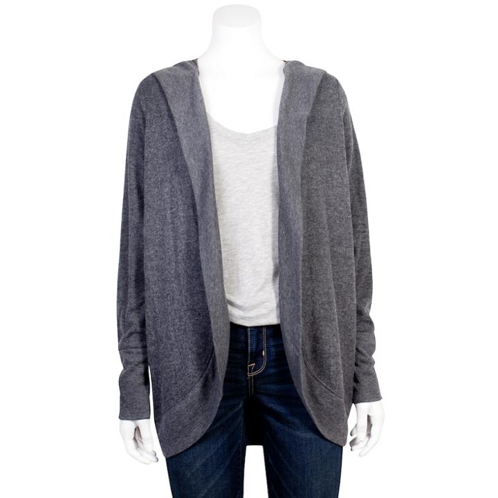 Juniors' Grayson Threads Hooded Cocoon Cardigan, Teens, Size: Medium, Oxford