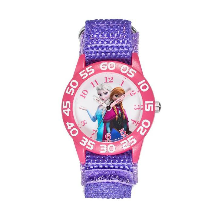 Disney's Frozen Anna & Elsa Girls' Time Teacher Watch, Purple